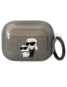 Etui Karl Lagerfeld KLAPHNKCTGK Apple AirPods Pro fekete/black Gliter Karl&Choupette