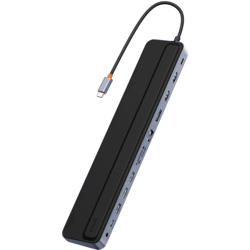 Wholesale HUB Baseus EliteJoy Gen2 USB 12in1 with USB-C cable 25cm USB-A/USB-C/DP/HDMI/SD/TF/RJ45/3,5mm jack/PD 100W gray - BSU3978 - {ean13} - Hurt
