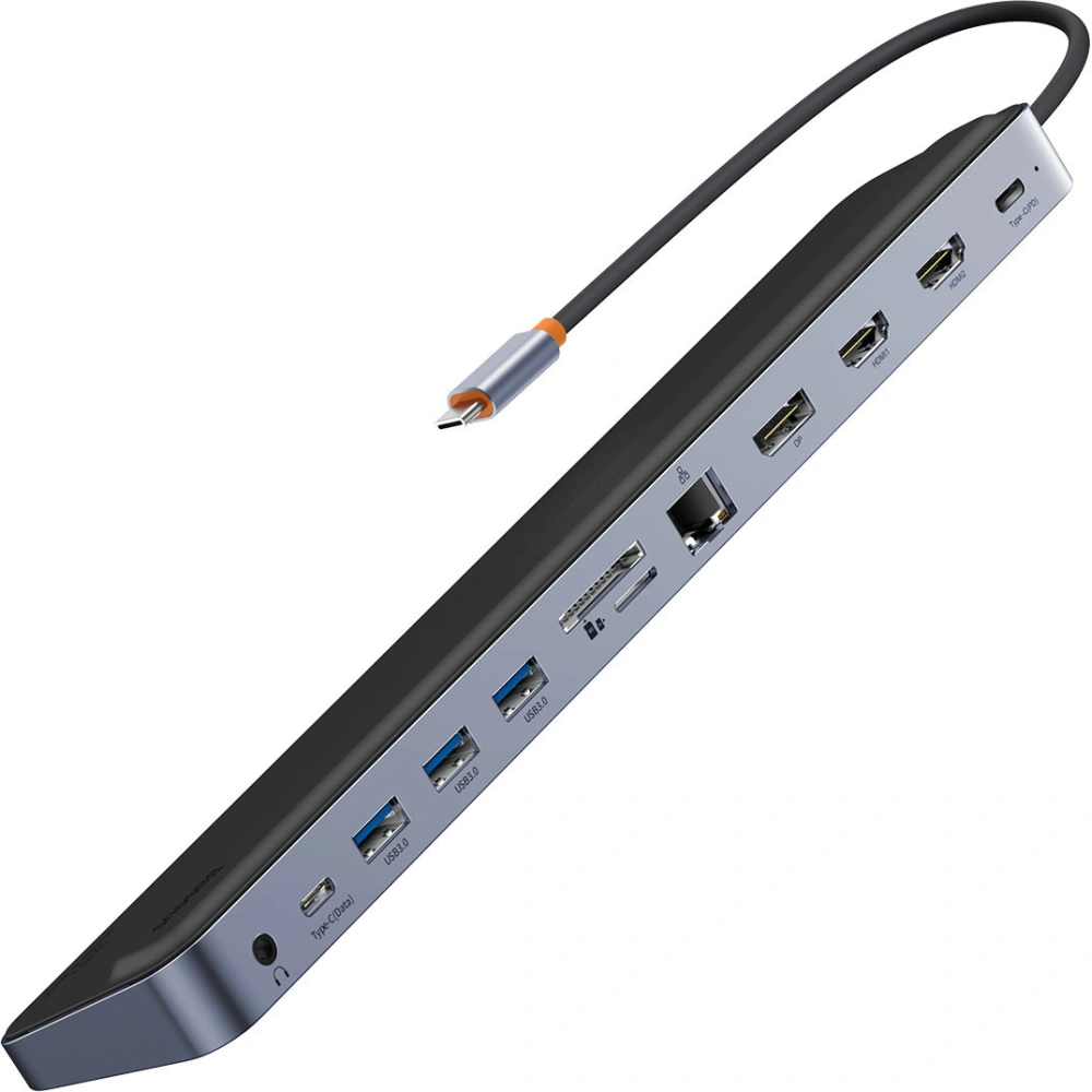 Wholesale HUB Baseus EliteJoy Gen2 USB 12in1 with USB-C cable 25cm USB-A/USB-C/DP/HDMI/SD/TF/RJ45/3,5mm jack/PD 100W gray - BSU3978 - {ean13} - Hurt