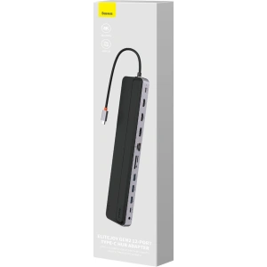 Hurtownia GSM - HUB Baseus EliteJoy Gen2 USB 12w1 USB-C 25cm USB-A/USB-C/DP/HDMI/SD/TF/RJ45/3,5mm jack/PD 100W szürke - BSU3978 - {ean13} - Hurt