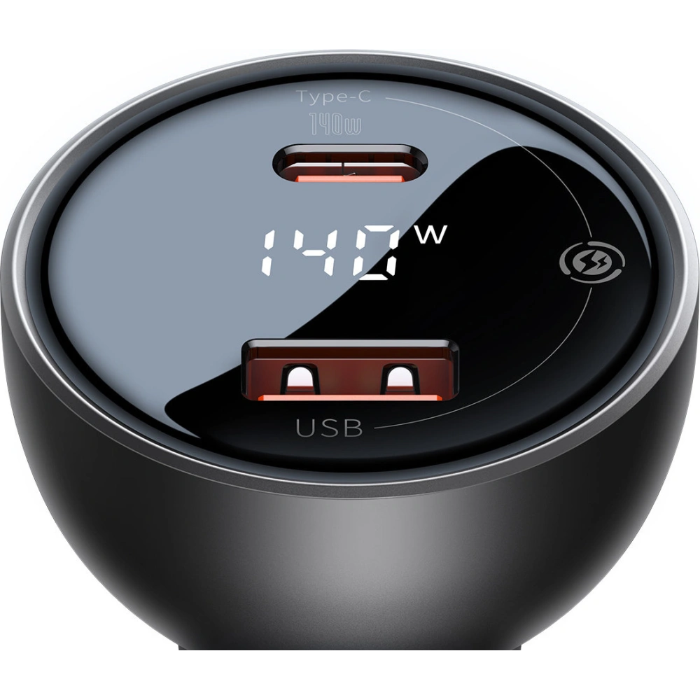 Hurtownia GSM - Încărcător auto Baseus Display Digital USB-A/USB-C PD 3.1 140W + cablu USB-C 5A 240W 1m negru - BSU3979 - {ean13} - Hurt