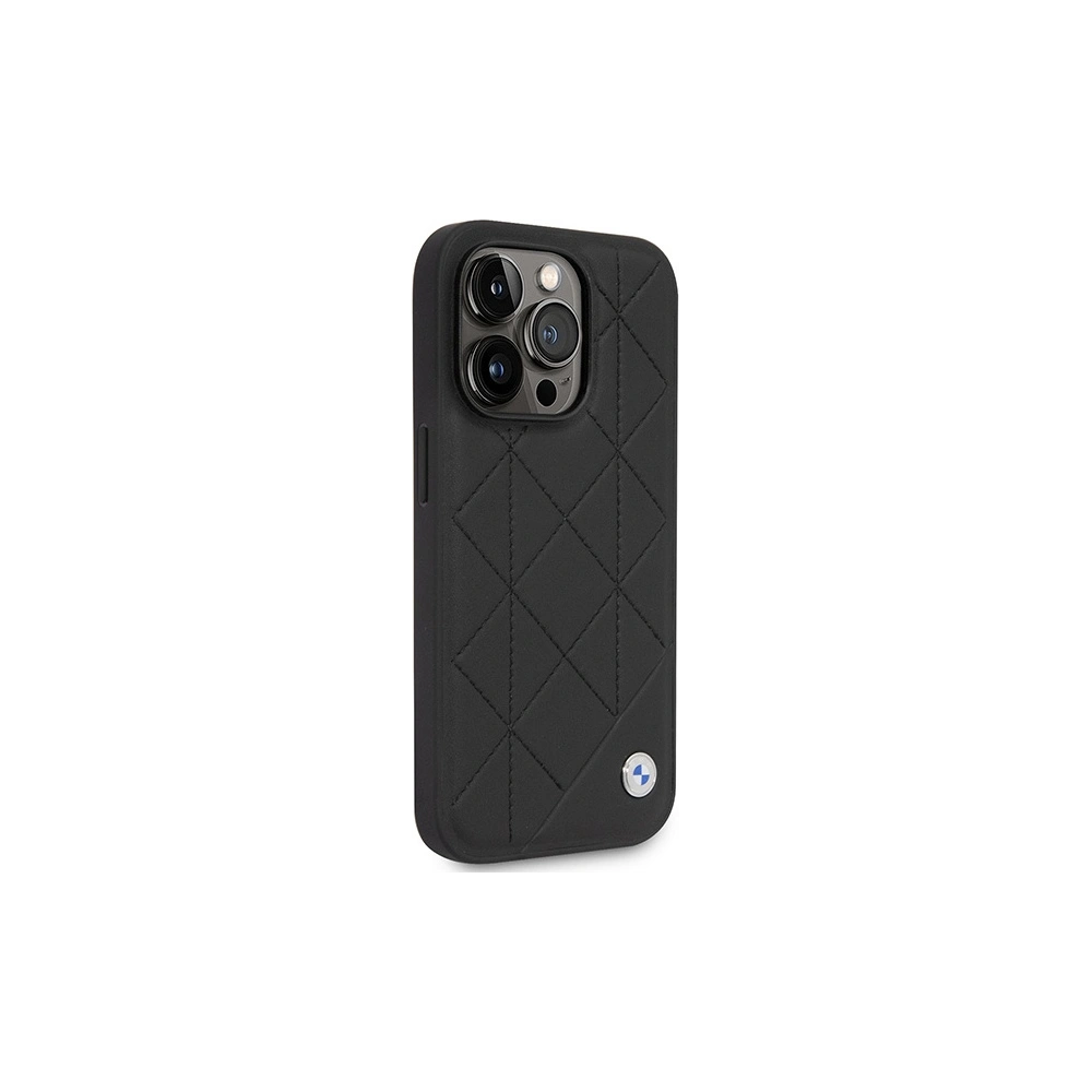Wholesale BMW BMHCP14L22RQDK Apple iPhone 14 Pro black Leather Quilted - BMW360 - {ean13} - Hurt