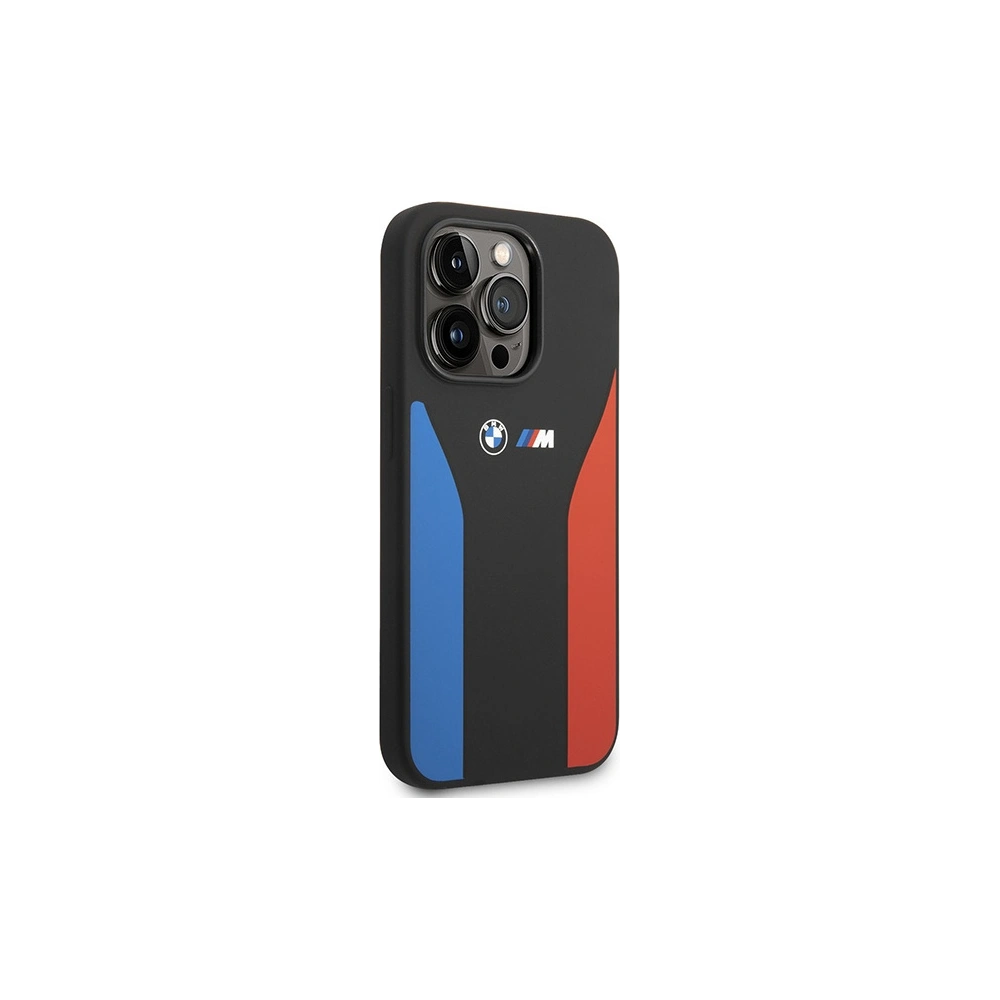 Wholesale BMW BMHCP14L22SCSK Apple iPhone 14 Pro black Silicone Blue&Red Stripes M Collection - BMW362 - {ean13} - Hurt