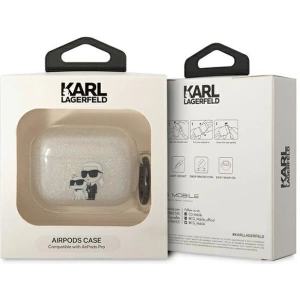 Karl Lagerfeld Apple Case KLAPHNKCTGT AirPods Pro transparent Gliter Karl&Choupette