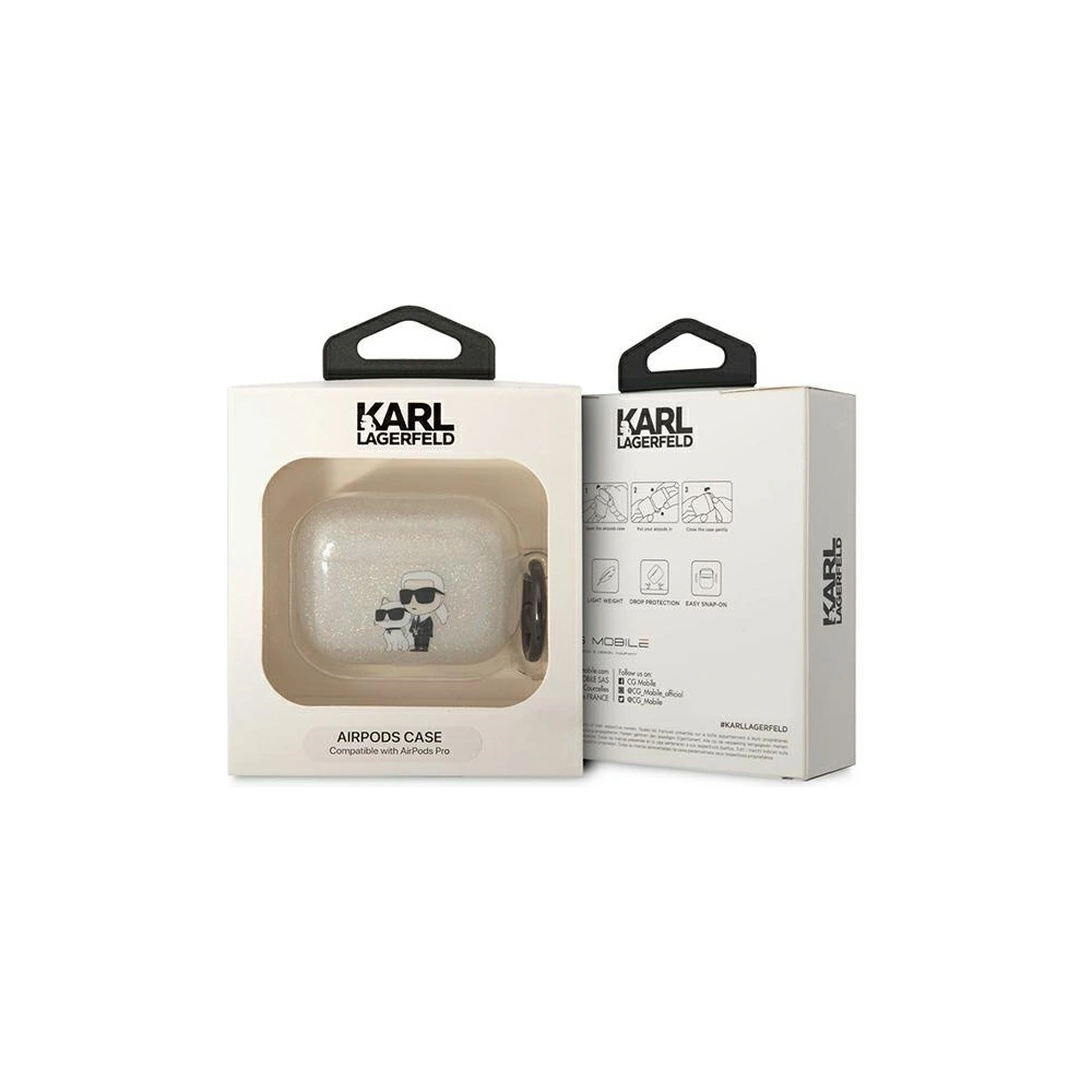 Hurtownia GSM - Etui Karl Lagerfeld KLAPHNKCTGT Apple AirPods Pro átlátszó glitternel Karl&Choupette - KLD1513 - {ean13} - Hurt