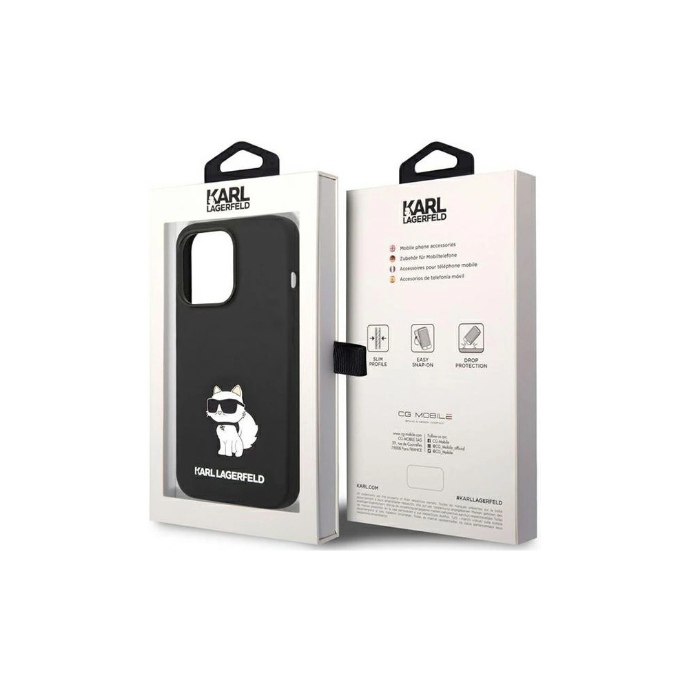 Hurtownia GSM - Etui Karl Lagerfeld KLHMP14XSNCHBCK Apple iPhone 14 Pro Max kemény tok fekete/szürke Szilikon Choupette MagSafe - KLD1518 - {ean13} - Hurt