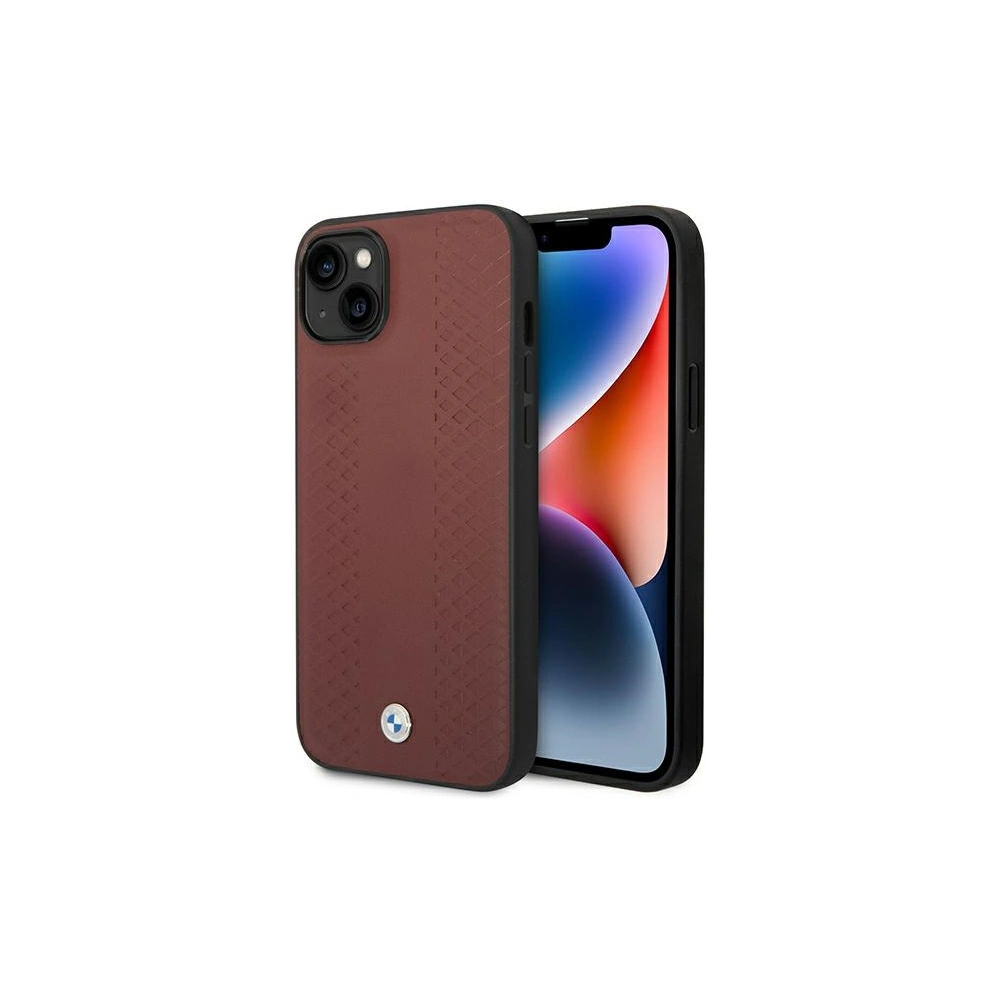 Hurtownia GSM - Etui BMW BMHCP14S22RFGR Apple iPhone 14 burgunder/burgundy Leder Diamantmuster - BMW371 - {ean13} - Hurt
