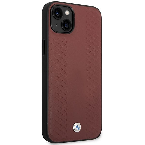 Kryt BMW BMHCP14S22RFGR Apple iPhone 14 burgundy Leather Diamond Pattern