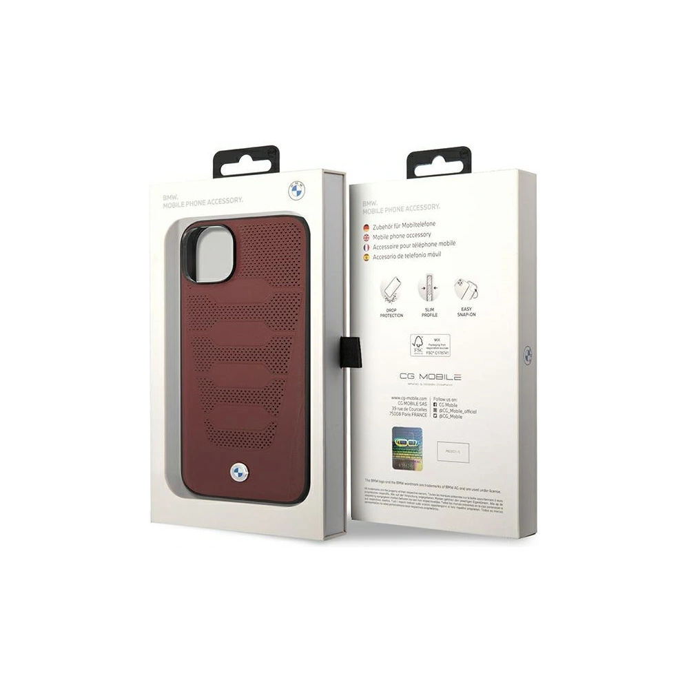 Hurtownia GSM - Etui BMW BMHCP14S22RPSR Apple iPhone 14 burgunder/burgundy Lederbezug Muster - BMW373 - {ean13} - Hurt