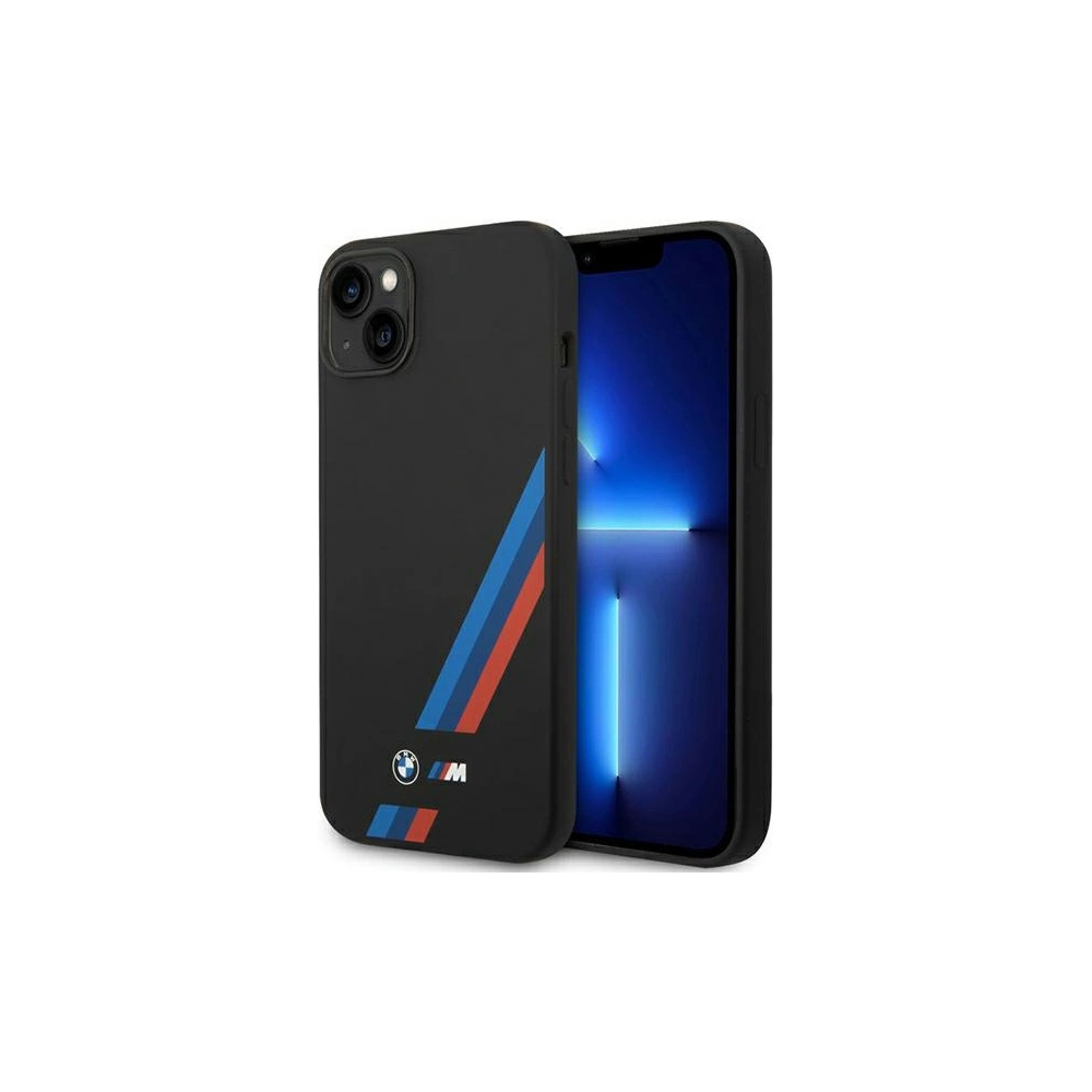 Hurtownia GSM - Etui BMW BMHCP14S22SOTK Apple iPhone 14 czarny/black Silicone Slanted Sttripes - BMW374 - {ean13} - Hurt