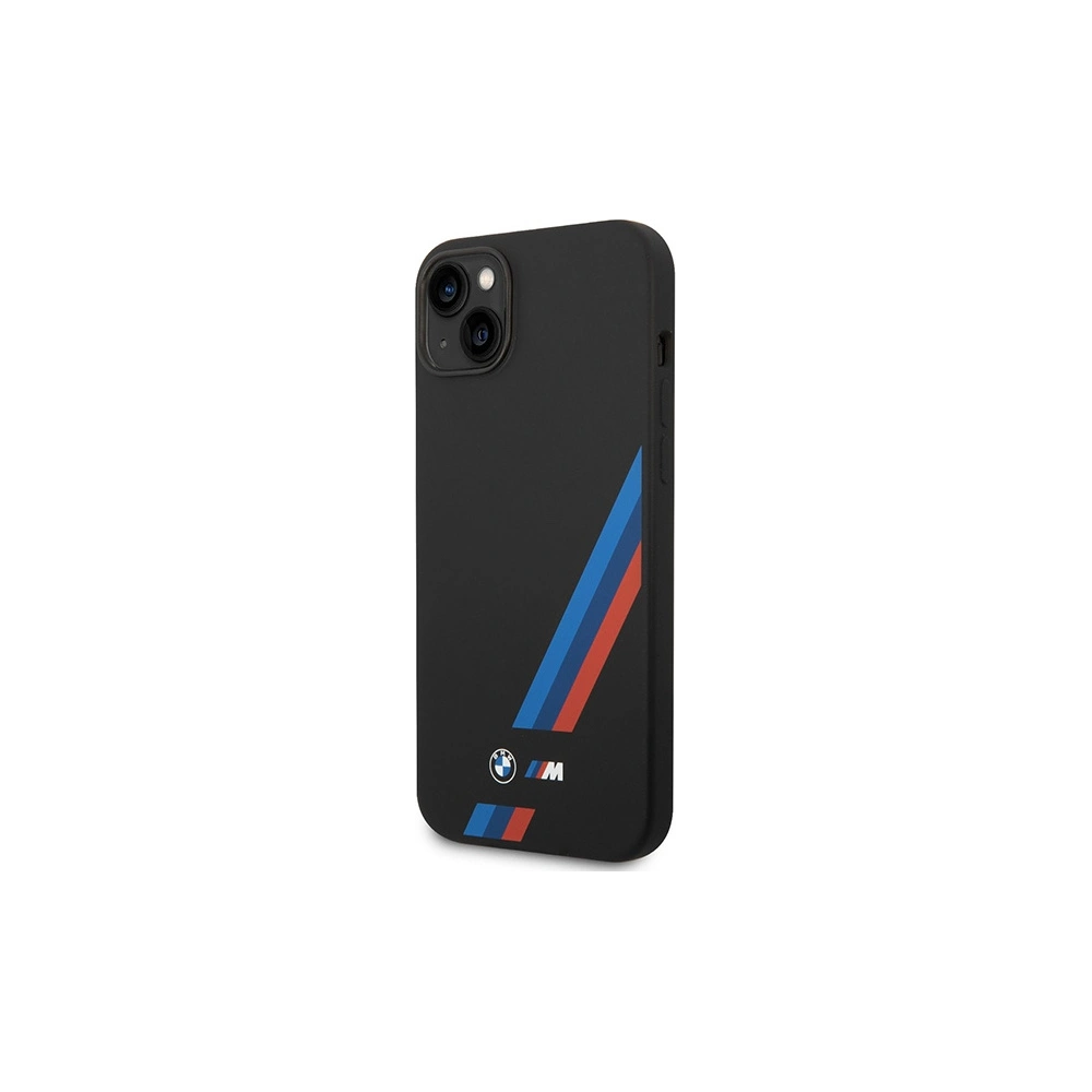 Hurtownia GSM - Etui BMW BMHCP14S22SOTK Apple iPhone 14 czarny/black Silicone Slanted Sttripes - BMW374 - {ean13} - Hurt