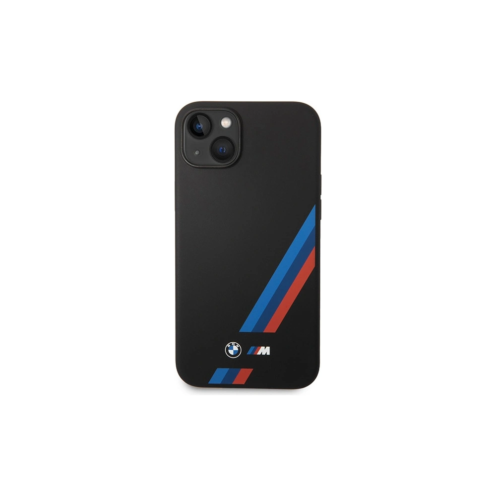 Hurtownia GSM - Etui BMW BMHCP14S22SOTK Apple iPhone 14 czarny/black Silicone Slanted Sttripes - BMW374 - {ean13} - Hurt