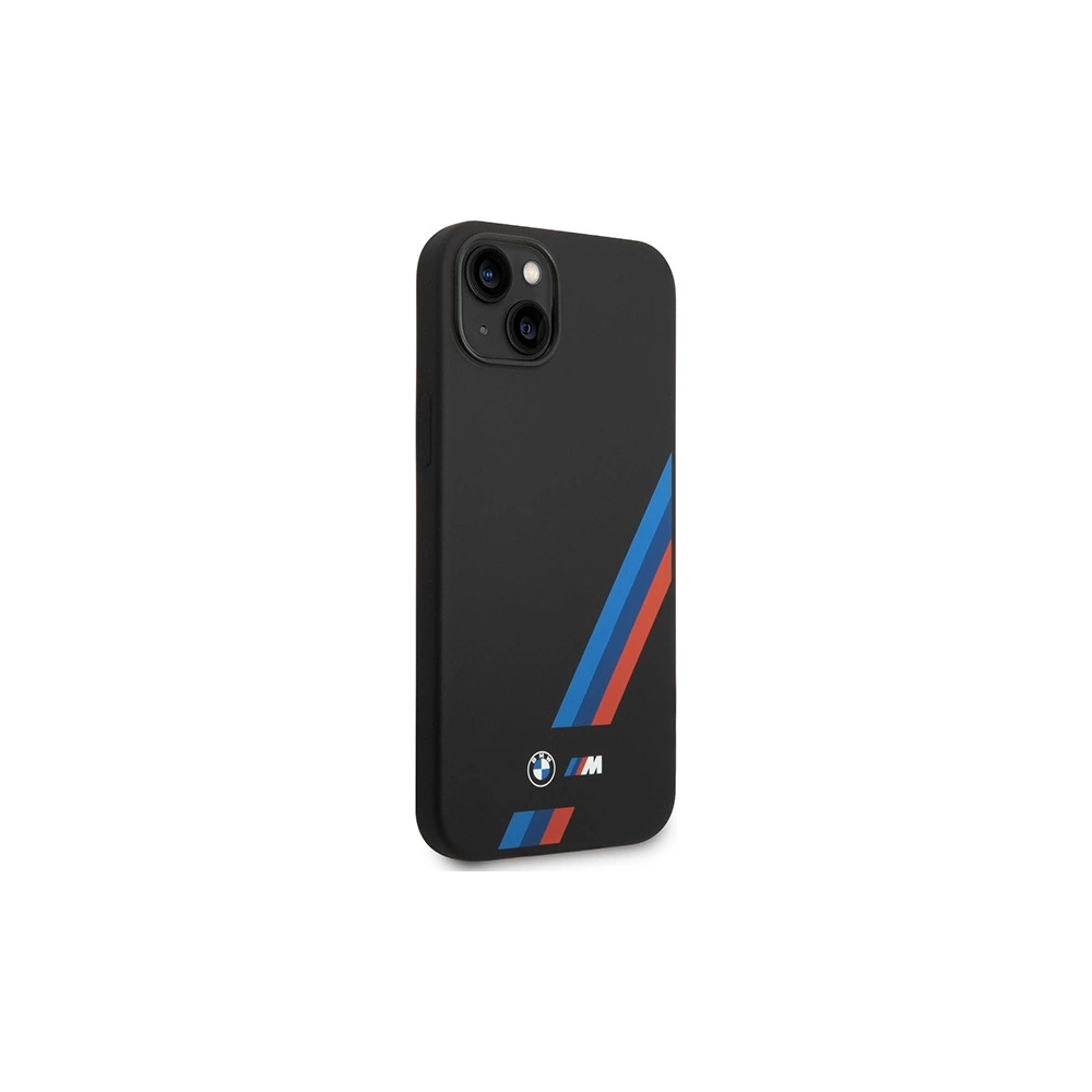 Hurtownia GSM - Etui BMW BMHCP14S22SOTK Apple iPhone 14 czarny/black Silicone Slanted Sttripes - BMW374 - {ean13} - Hurt