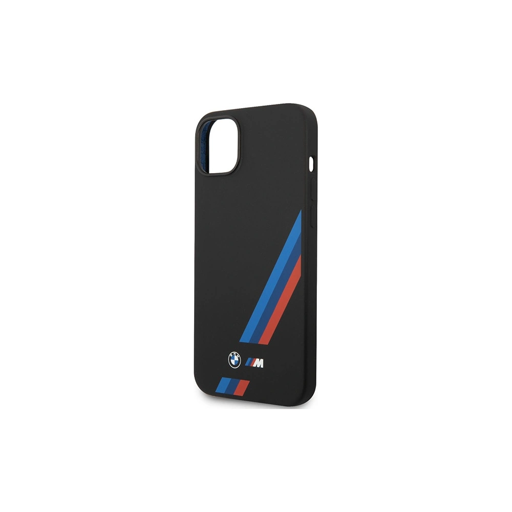 Hurtownia GSM - Etui BMW BMHCP14S22SOTK Apple iPhone 14 czarny/black Silicone Slanted Sttripes - BMW374 - {ean13} - Hurt