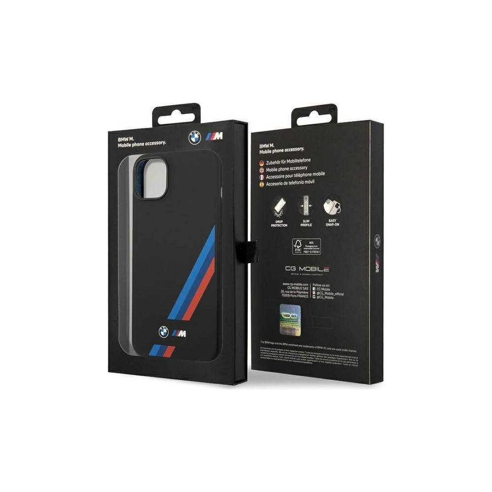 Hurtownia GSM - Etui BMW BMHCP14S22SOTK Apple iPhone 14 fekete/szürke Szilikon Ferde Csíkok - BMW374 - {ean13} - Hurt