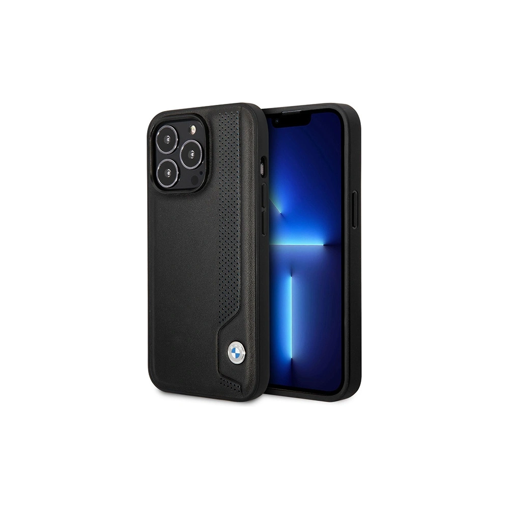 Hurtownia GSM - Etui BMW BMHCP14X22RBDK Apple iPhone 14 Pro Max černý/black hardcase Leather Blue Dots - BMW381 - {ean13} - Hurt