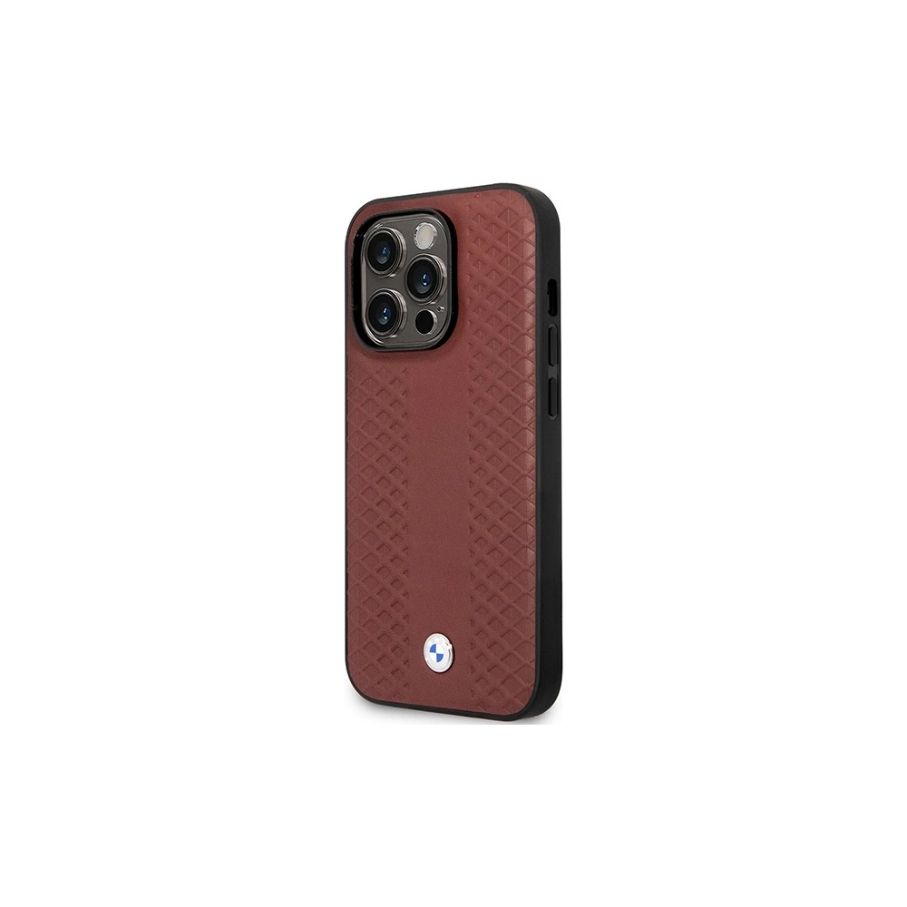 Hurtownia GSM - Etui BMW BMHCP14X22RFGR Apple iPhone 14 Pro Max bordó/burgundy bőr gyémánt mintás - BMW382 - {ean13} - Hurt