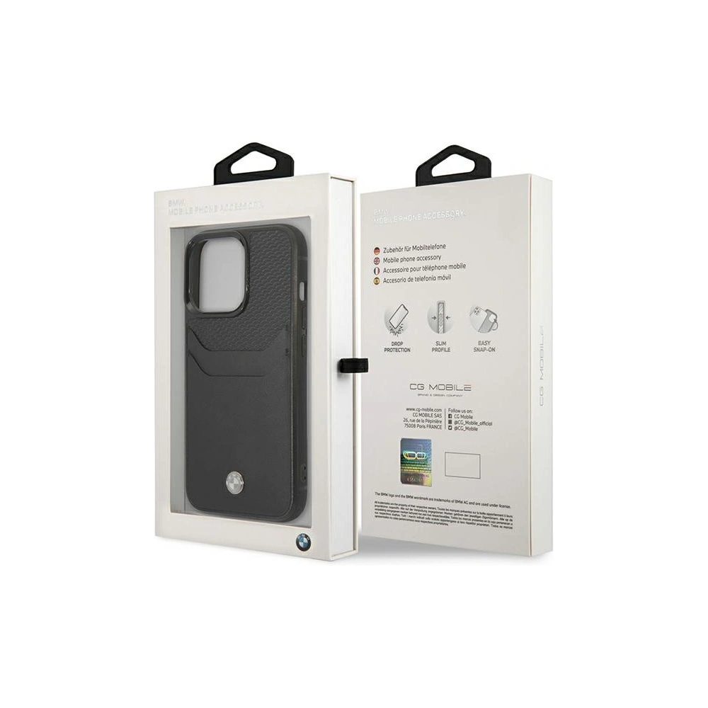 Hurtownia GSM - Etui BMW BMHCP14X22RSEPK Apple iPhone 14 Pro Max fekete/bőr Kártyatartó - BMW383 - {ean13} - Hurt