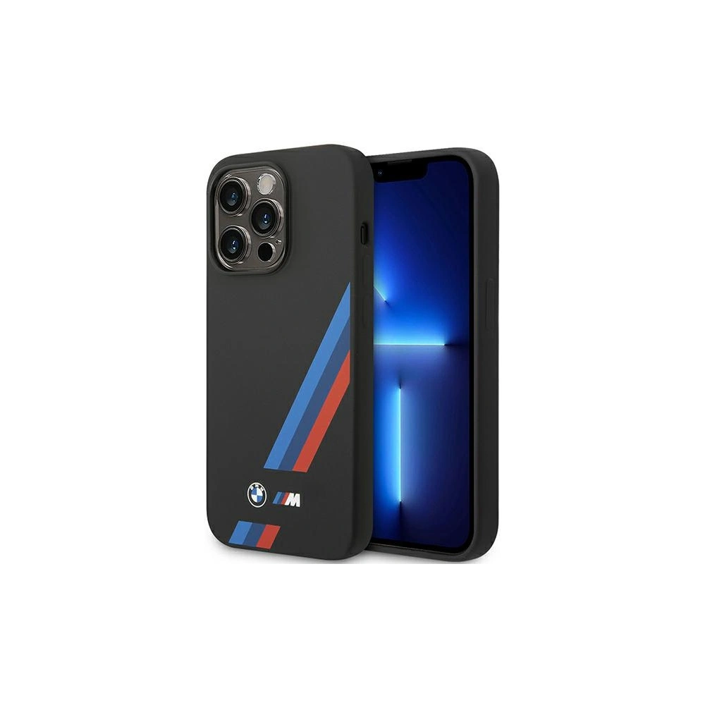 Hurtownia GSM - Etui BMW BMHCP14X22SOTK Apple iPhone 14 Pro Max fekete/black Szilikon Ferde Csíkok - BMW384 - {ean13} - Hurt