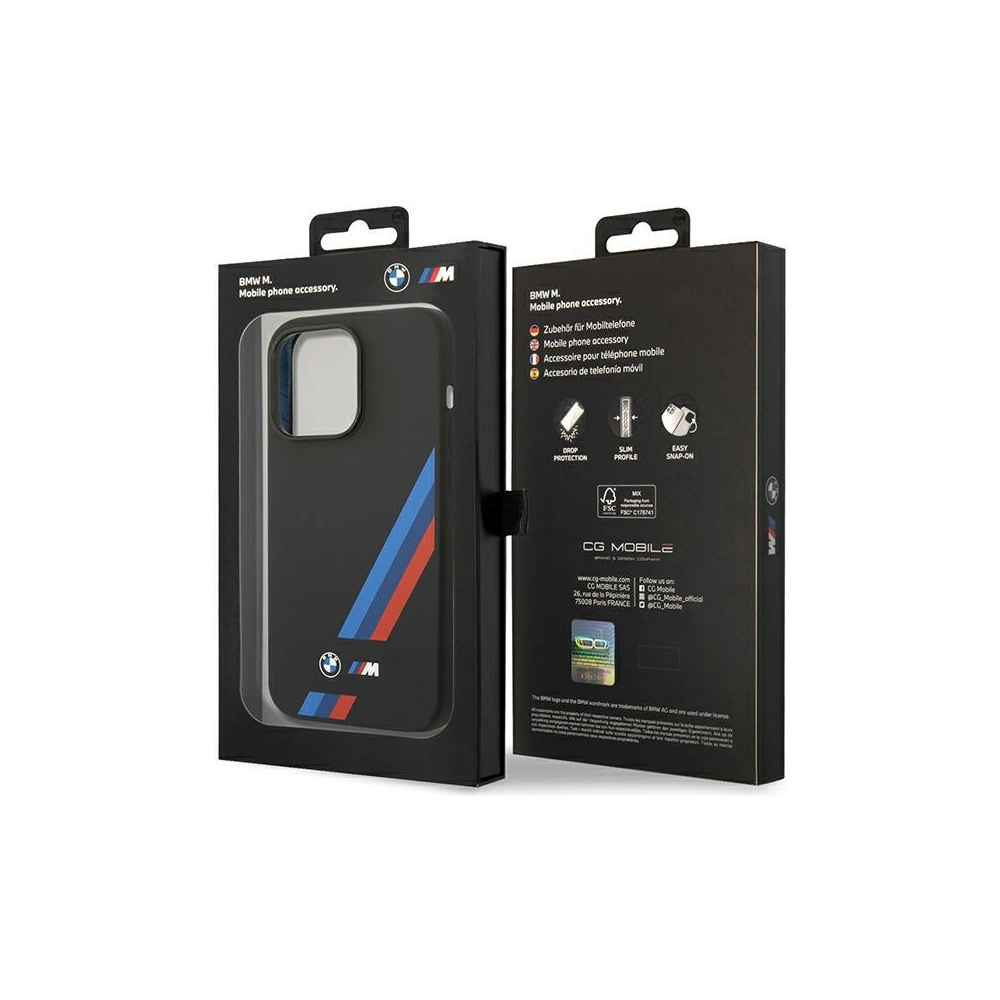 Hurtownia GSM - Etui BMW BMHCP14X22SOTK Apple iPhone 14 Pro Max fekete/black Szilikon Ferde Csíkok - BMW384 - {ean13} - Hurt