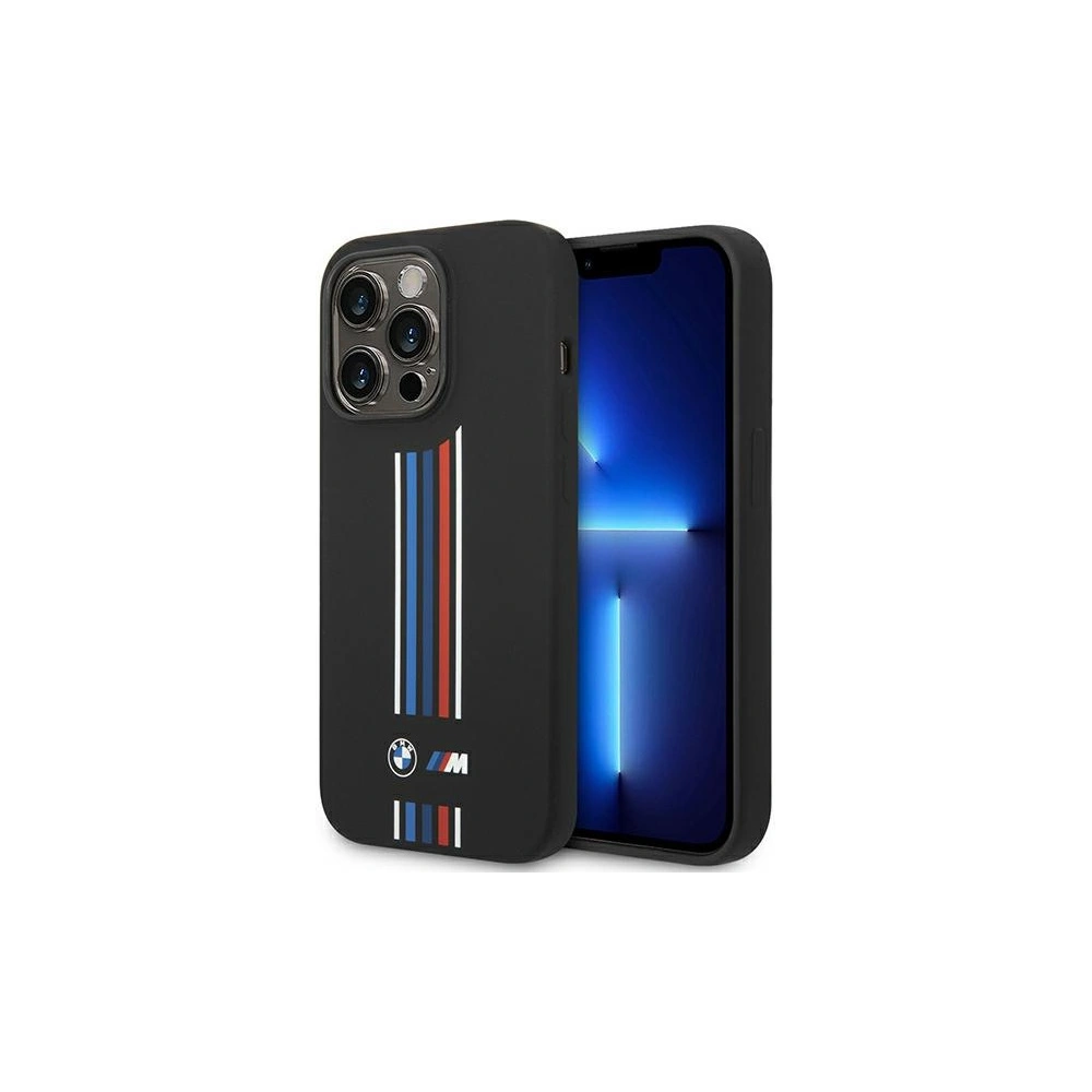 Hurtownia GSM - Etui BMW BMHCP14X22SWTK Apple iPhone 14 Pro Max fekete/sz black Szilikon Függőleges Tricolor Csíkok - BMW385 - {ean13} - Hurt
