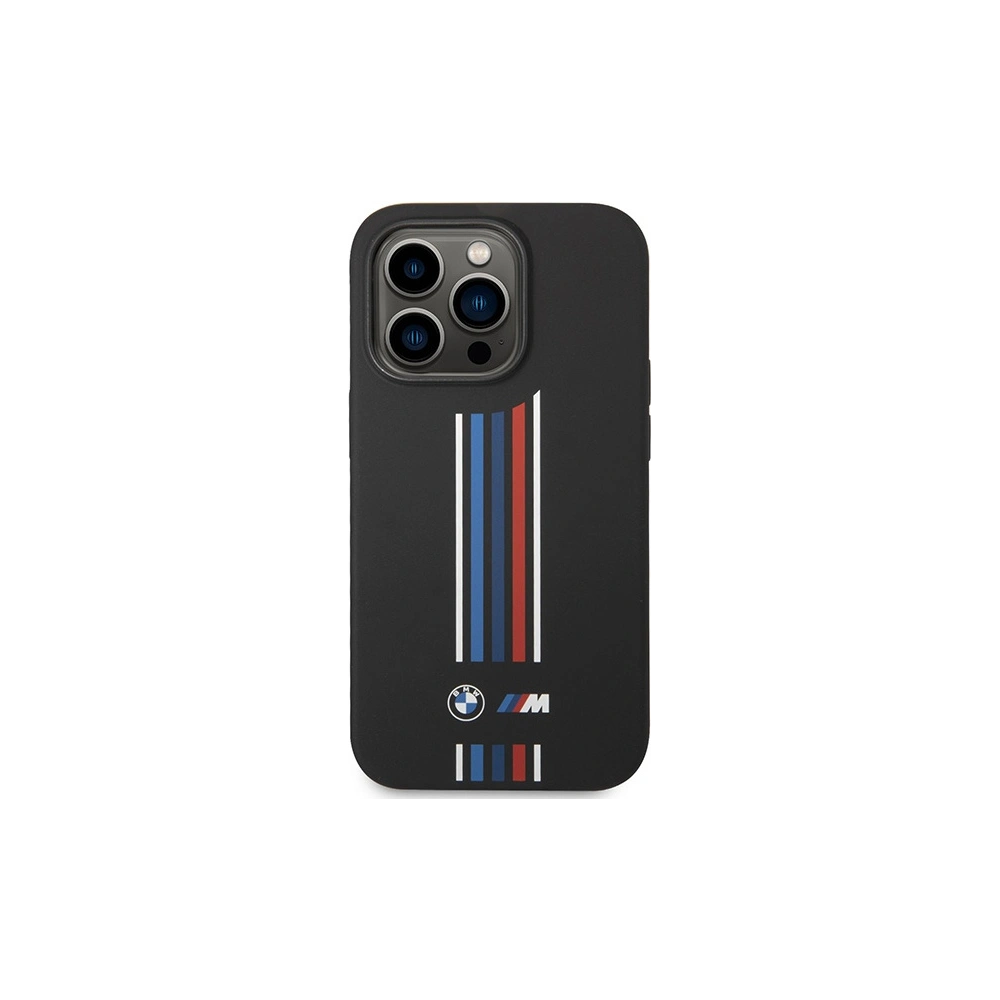 Hurtownia GSM - Etui BMW BMHCP14X22SWTK Apple iPhone 14 Pro Max fekete/sz black Szilikon Függőleges Tricolor Csíkok - BMW385 - {ean13} - Hurt