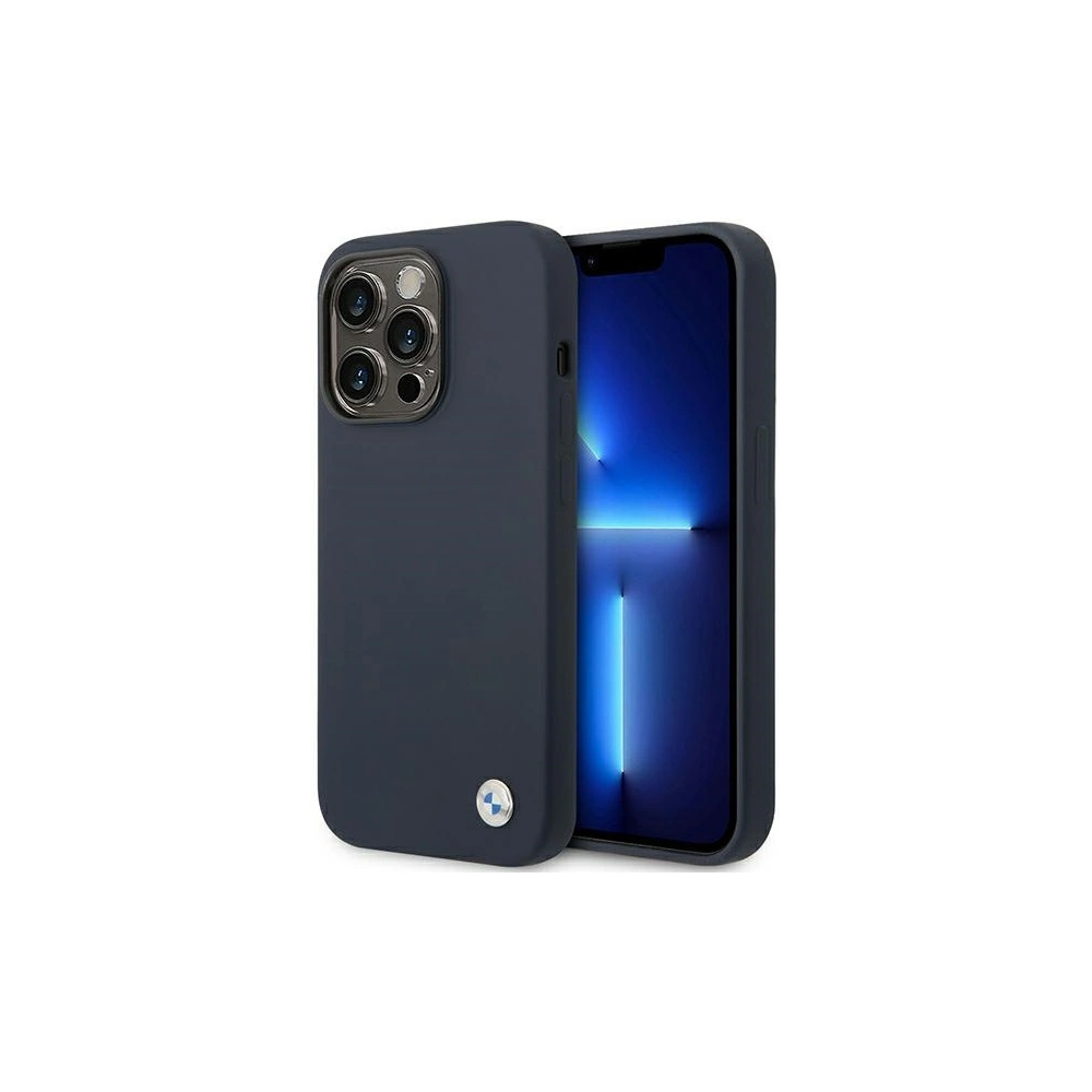 Hurtownia GSM - Etui BMW BMHCP14XSILNA Apple iPhone 14 Pro Max sötétkék/sötétkék Szilikon Fém Logó - BMW386 - {ean13} - Hurt