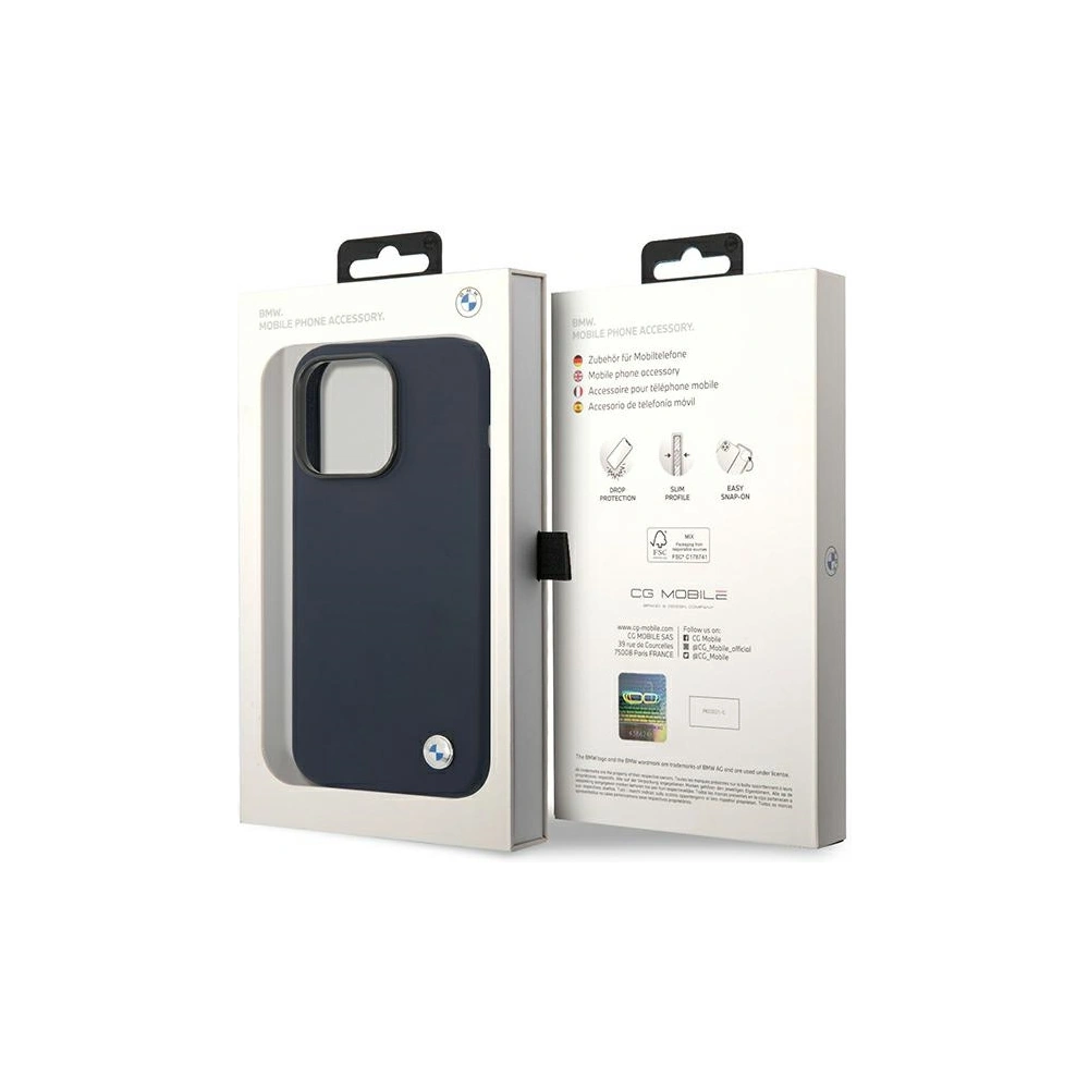 Hurtownia GSM - Etui BMW BMHCP14XSILNA Apple iPhone 14 Pro Max sötétkék/sötétkék Szilikon Fém Logó - BMW386 - {ean13} - Hurt