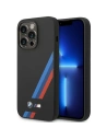 Etui BMW BMHMP14L22SOTK Apple iPhone 14 Pro czarny/black Silicone Slanted Sttripes MagSafe