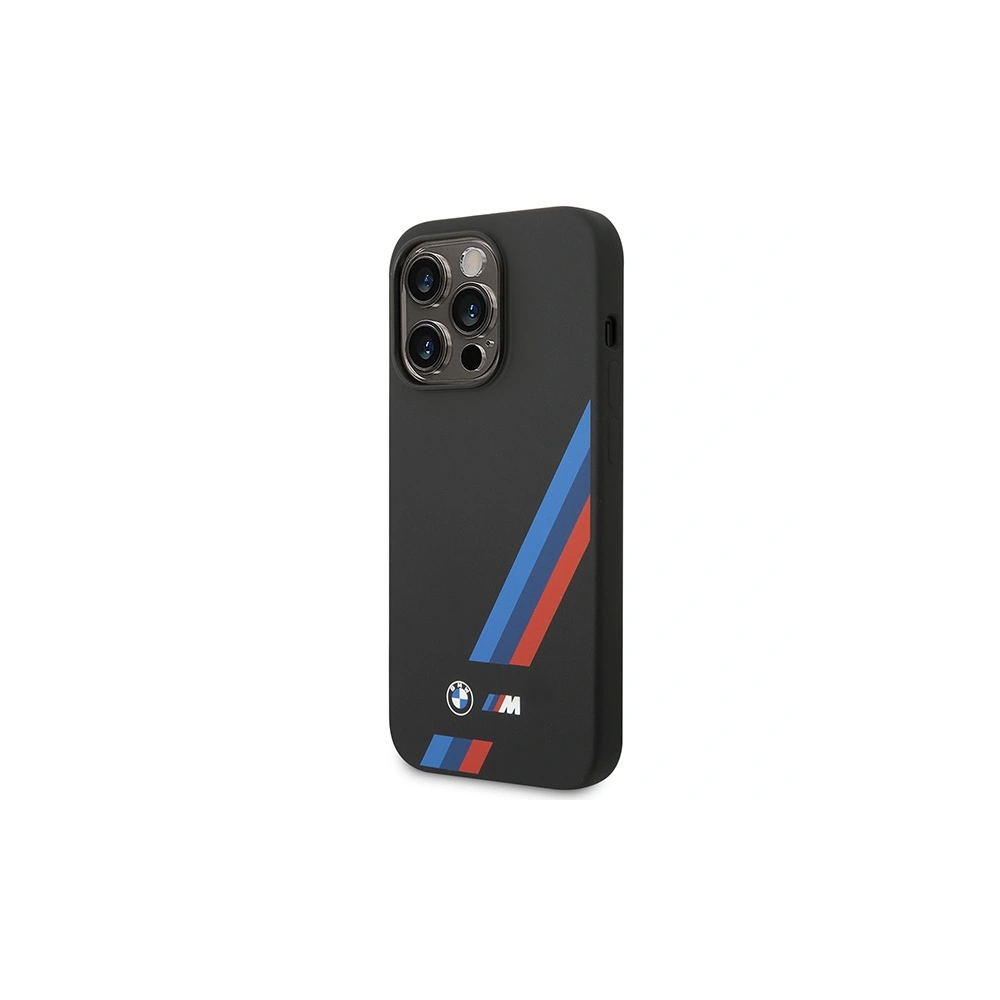 Hurtownia GSM - Etui BMW BMHMP14L22SOTK Apple iPhone 14 Pro černý/black Silicone Slanted Sttripes MagSafe - BMW392 - {ean13} - Hurt