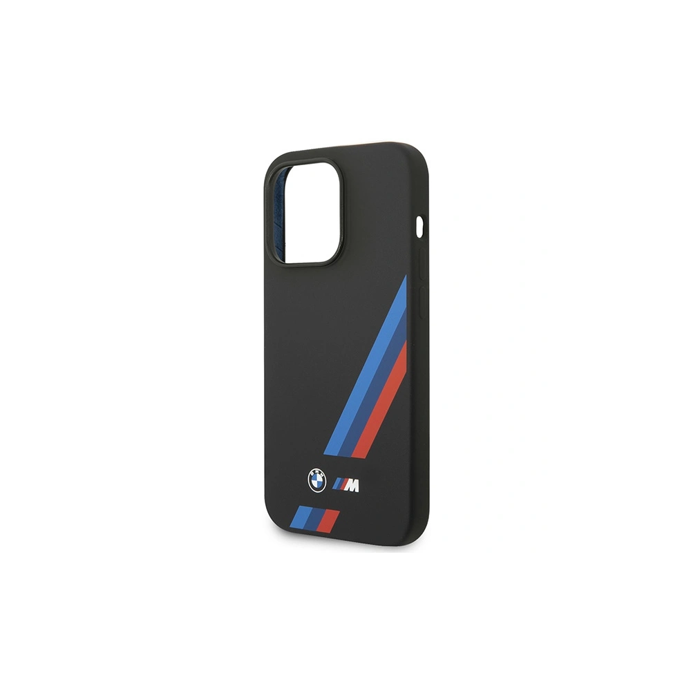 Hurtownia GSM - Etui BMW BMHMP14L22SOTK Apple iPhone 14 Pro černý/black Silicone Slanted Sttripes MagSafe - BMW392 - {ean13} - Hurt