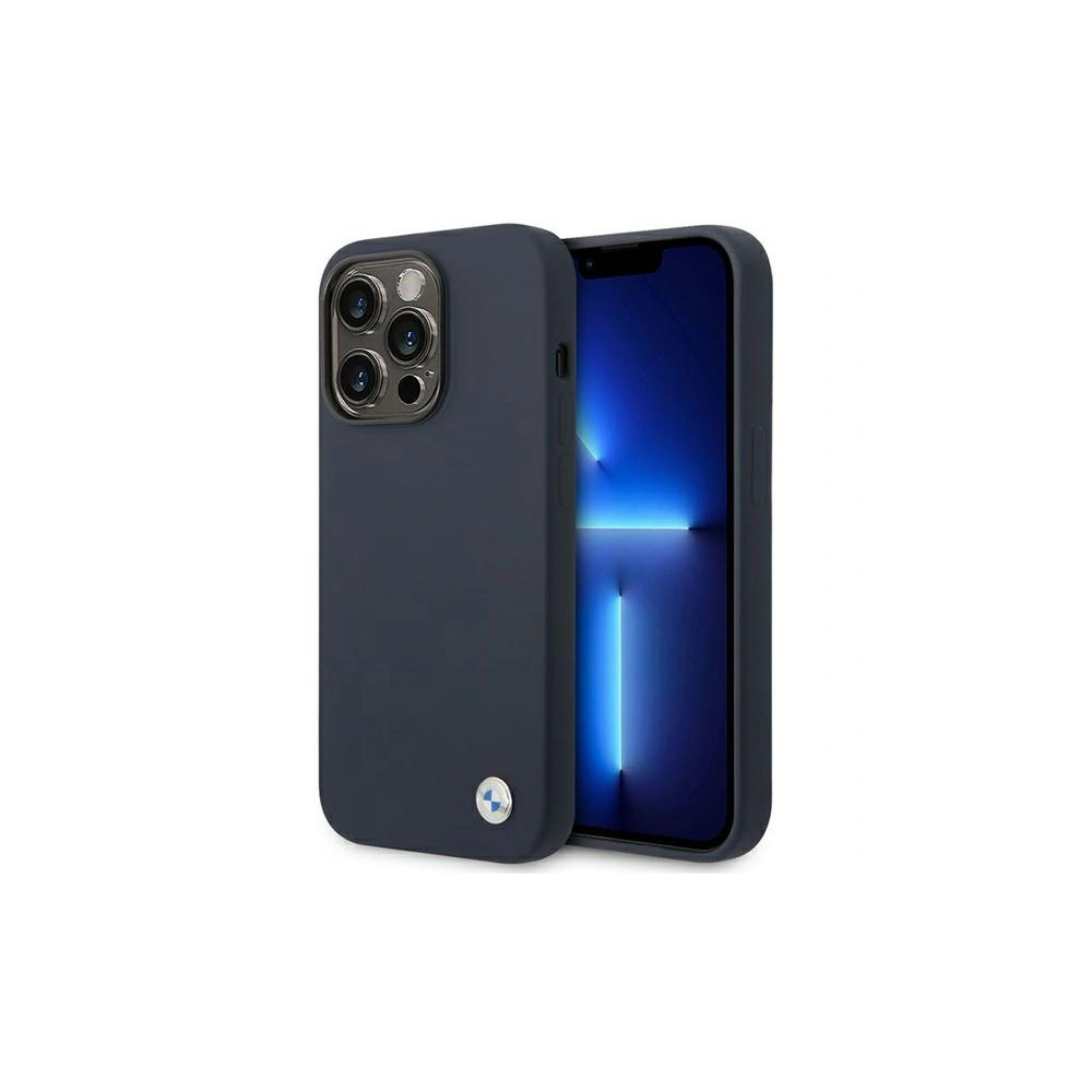 Hurtownia GSM - Etui BMW BMHMP14LSILNA Apple iPhone 14 Pro granátový/navy silikonový kovový logo MagSafe - BMW393 - {ean13} - Hurt