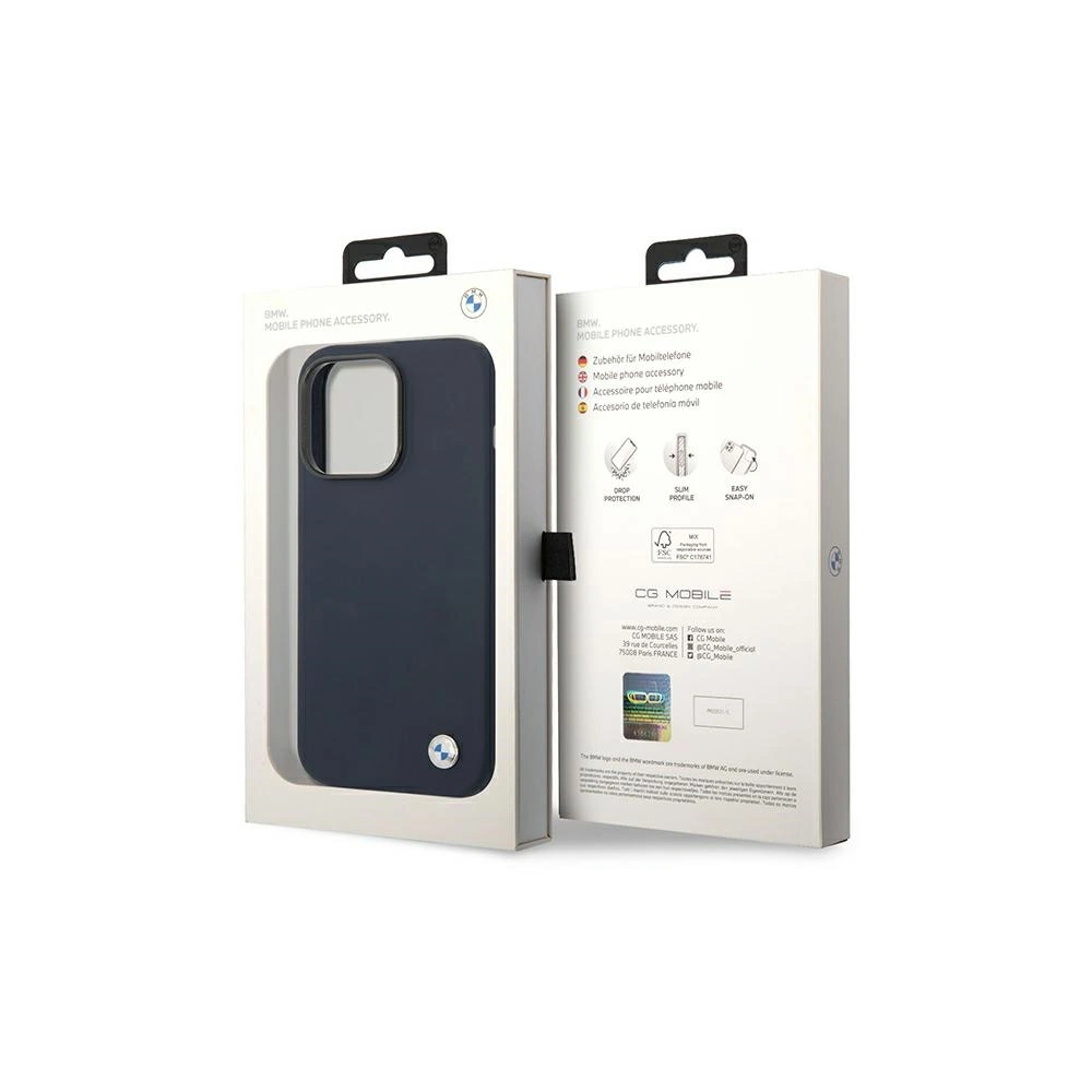 Hurtownia GSM - Etui BMW BMHMP14LSILNA Apple iPhone 14 Pro granátový/navy silikonový kovový logo MagSafe - BMW393 - {ean13} - Hurt