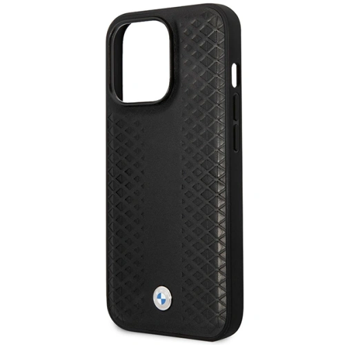 Etui BMW BMHMP14X22RFGK Apple iPhone 14 Pro Max czarny/black Leather Diamond Pattern MagSafe