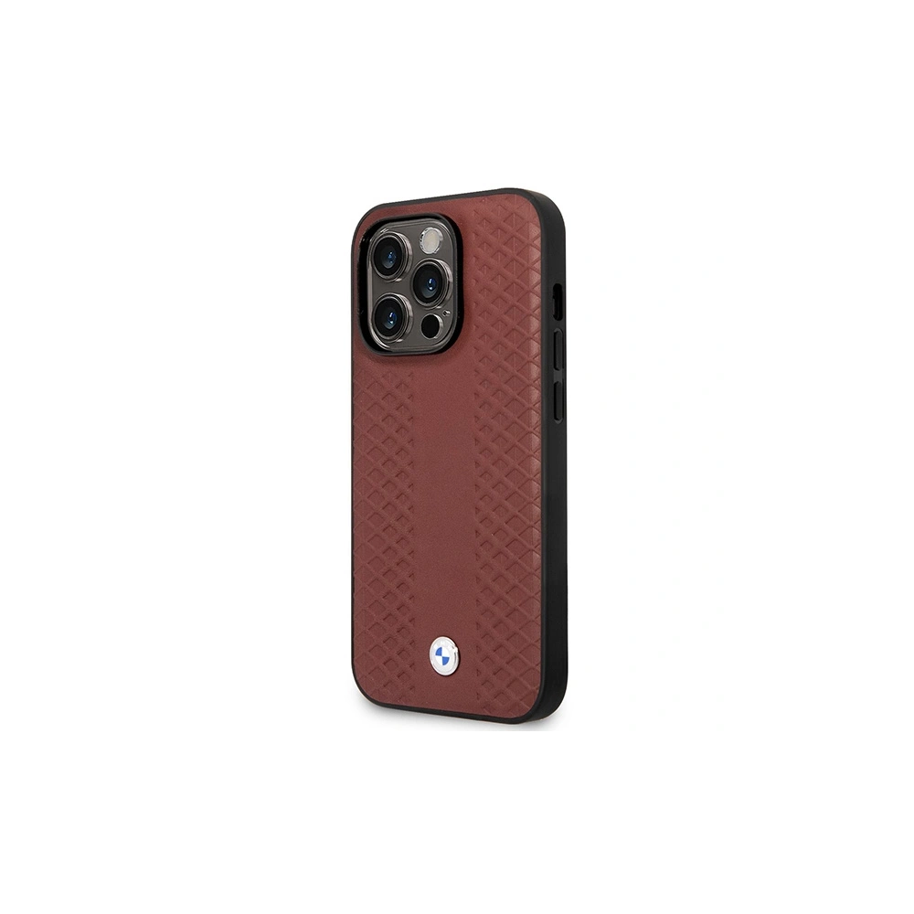 Hurtownia GSM - Etui BMW BMHMP14X22RFGR Apple iPhone 14 Pro Max burgundový/burgundy kožený diamantový vzor MagSafe - BMW397 - {ean13} - Hurt