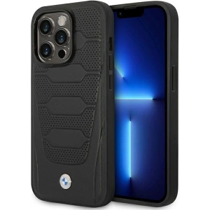 Etui BMW BMHMP14X22RPSK Apple iPhone 14 Pro Max černý/black Leather Seats Pattern MagSafe