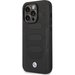Etui BMW BMHMP14X22RPSK Apple iPhone 14 Pro Max černý/black Leather Seats Pattern MagSafe