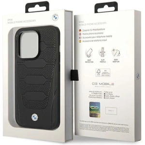 Etui BMW BMHMP14X22RPSK Apple iPhone 14 Pro Max czarny/black Leather Seats Pattern MagSafe
