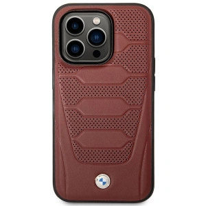 Etui BMW BMHMP14X22RPSR Apple iPhone 14 Pro Max burgundowy/burgundy Leather Seats Pattern MagSafe