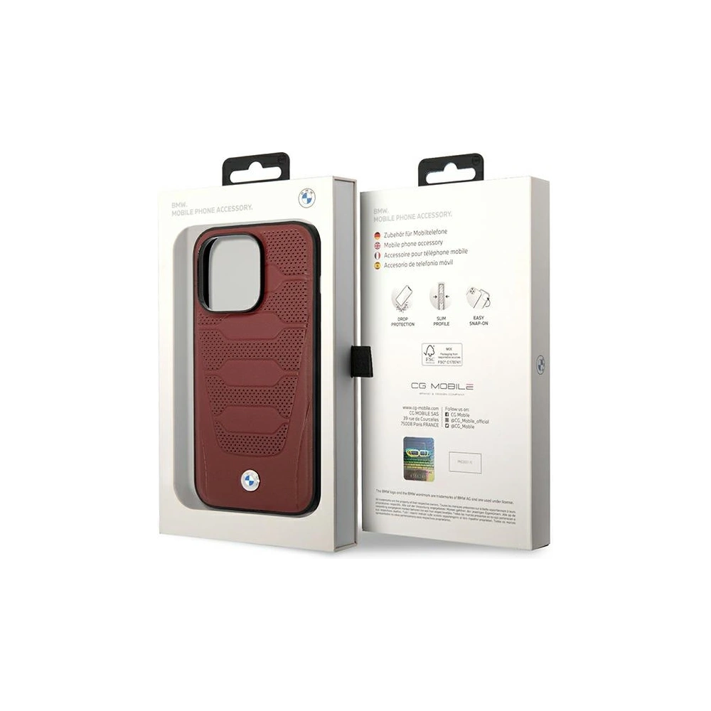 Hurtownia GSM - Etui BMW BMHMP14X22RPSR Apple iPhone 14 Pro Max burgundi/burgundy bőrkárpit minta MagSafe - BMW399 - {ean13} - Hurt