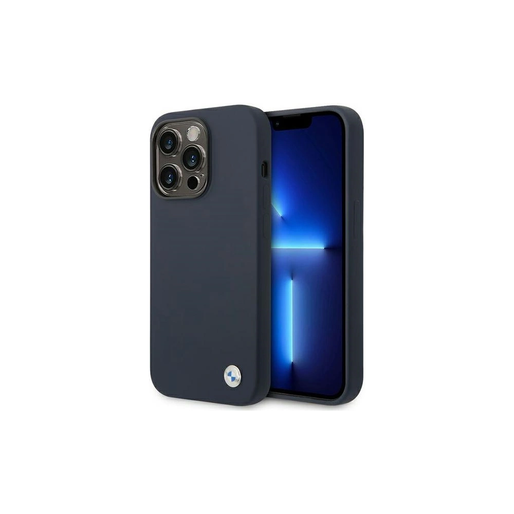 Hurtownia GSM - Etui BMW BMHMP14XSILNA Apple iPhone 14 Pro Max sötétkék/sötétkék Szilikon Fém Logó MagSafe - BMW400 - {ean13} - Hurt