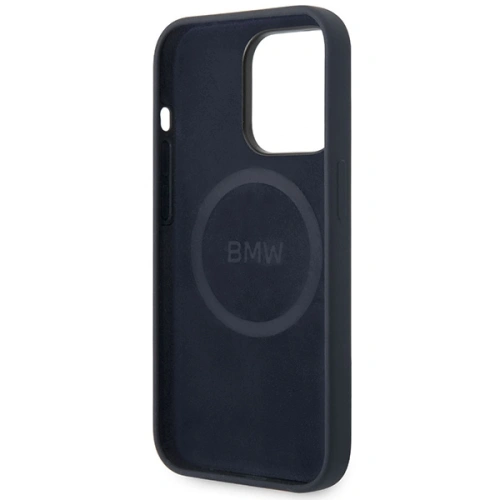 Etui BMW BMHMP14XSILNA Apple iPhone 14 Pro Max granatowy/navy Silicone Metal Logo MagSafe