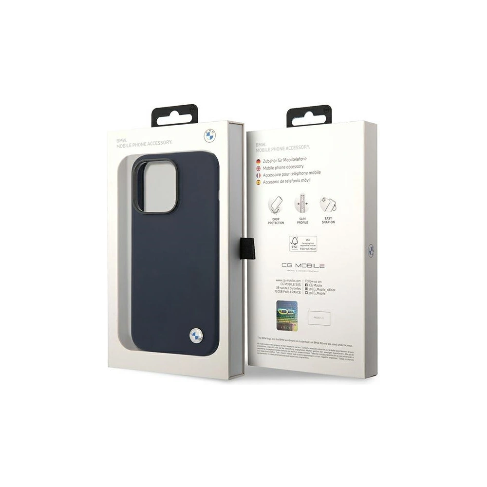 Hurtownia GSM - Etui BMW BMHMP14XSILNA Apple iPhone 14 Pro Max sötétkék/sötétkék Szilikon Fém Logó MagSafe - BMW400 - {ean13} - Hurt