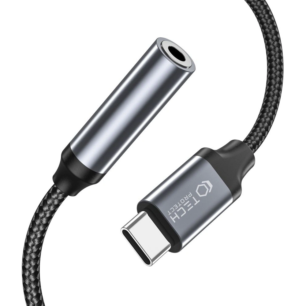 Hurtownia GSM - Adaptér Tech-Protect Ultraboost USB-C/mini jack 3.5mm Černý - THP1794 - {ean13} - Hurt
