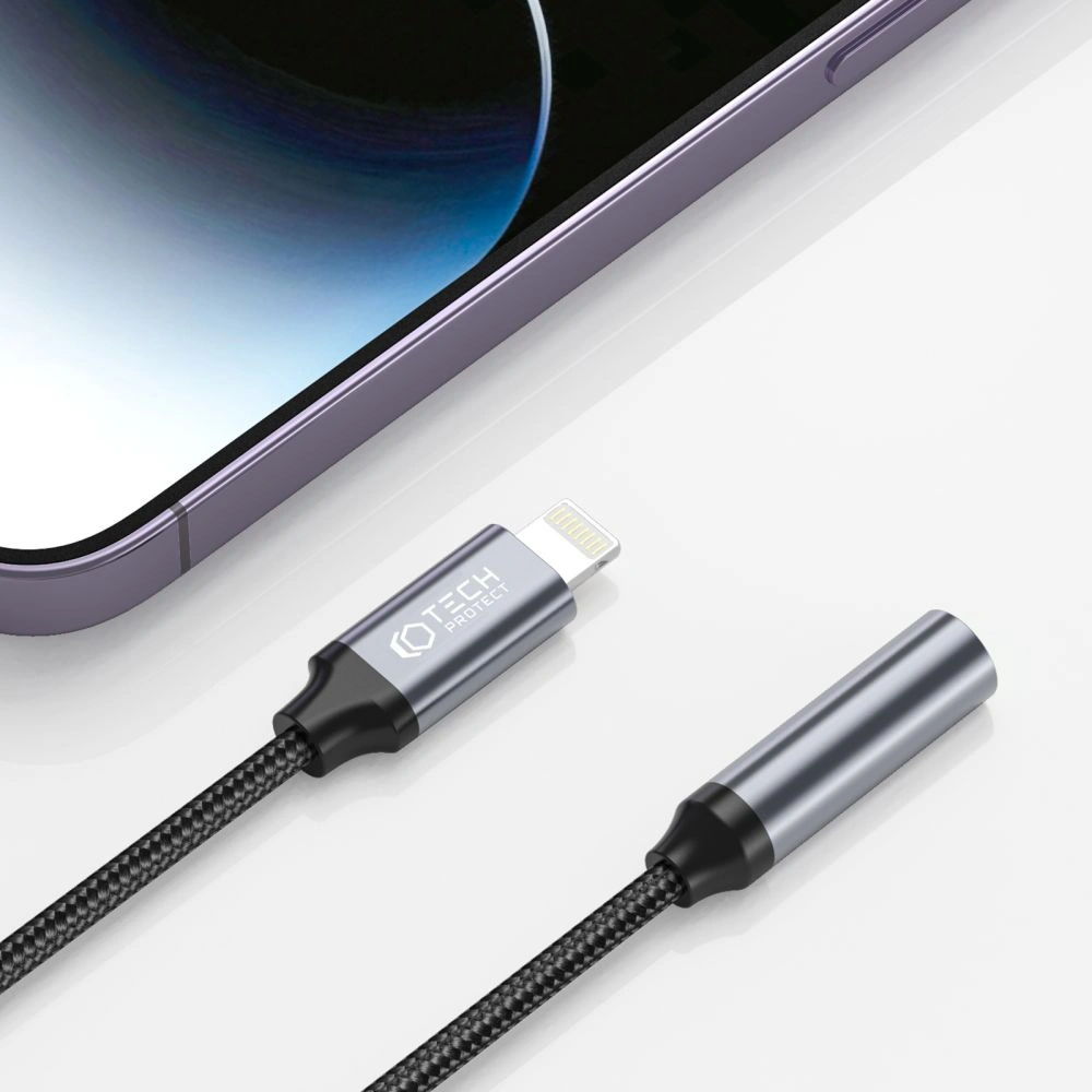 Hurtownia GSM - Adaptér Tech-Protect Ultraboost Lightning/mini jack 3.5mm Černá - THP1795 - {ean13} - Hurt