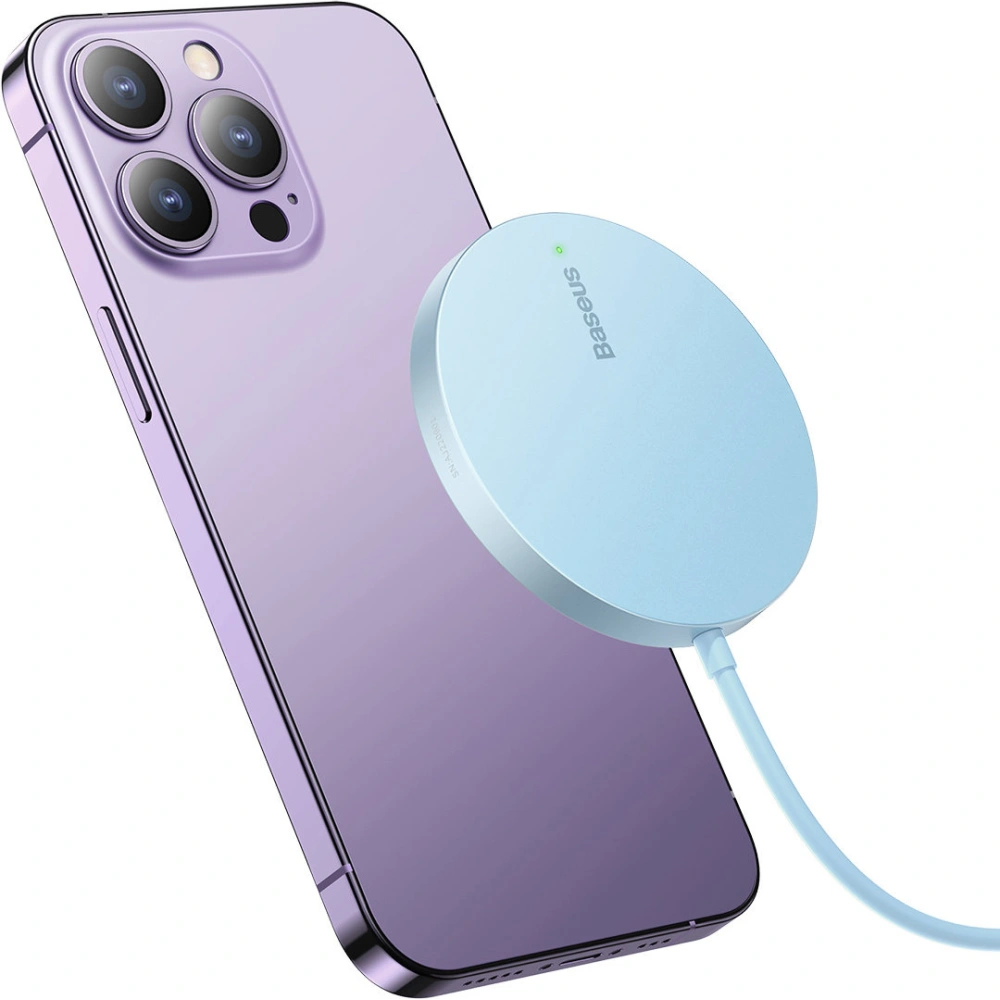 Hurtownia GSM - MagSafe vezeték nélküli töltő Baseus Simple Mini3 Qi 15W kék - BSU3981 - {ean13} - Hurt
