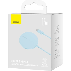 Hurtownia GSM - MagSafe vezeték nélküli töltő Baseus Simple Mini3 Qi 15W kék - BSU3981 - {ean13} - Hurt