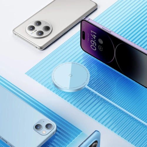 Ładowarka bezprzewodowa MagSafe Baseus Simple Mini3 Qi 15W niebieska