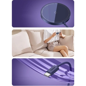 Hurtownia GSM - MagSafe vezeték nélküli töltő Baseus Simple Mini3 Qi 15W kék - BSU3981 - {ean13} - Hurt