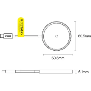 Hurtownia GSM - MagSafe vezeték nélküli töltő Baseus Simple Mini3 Qi 15W kék - BSU3981 - {ean13} - Hurt